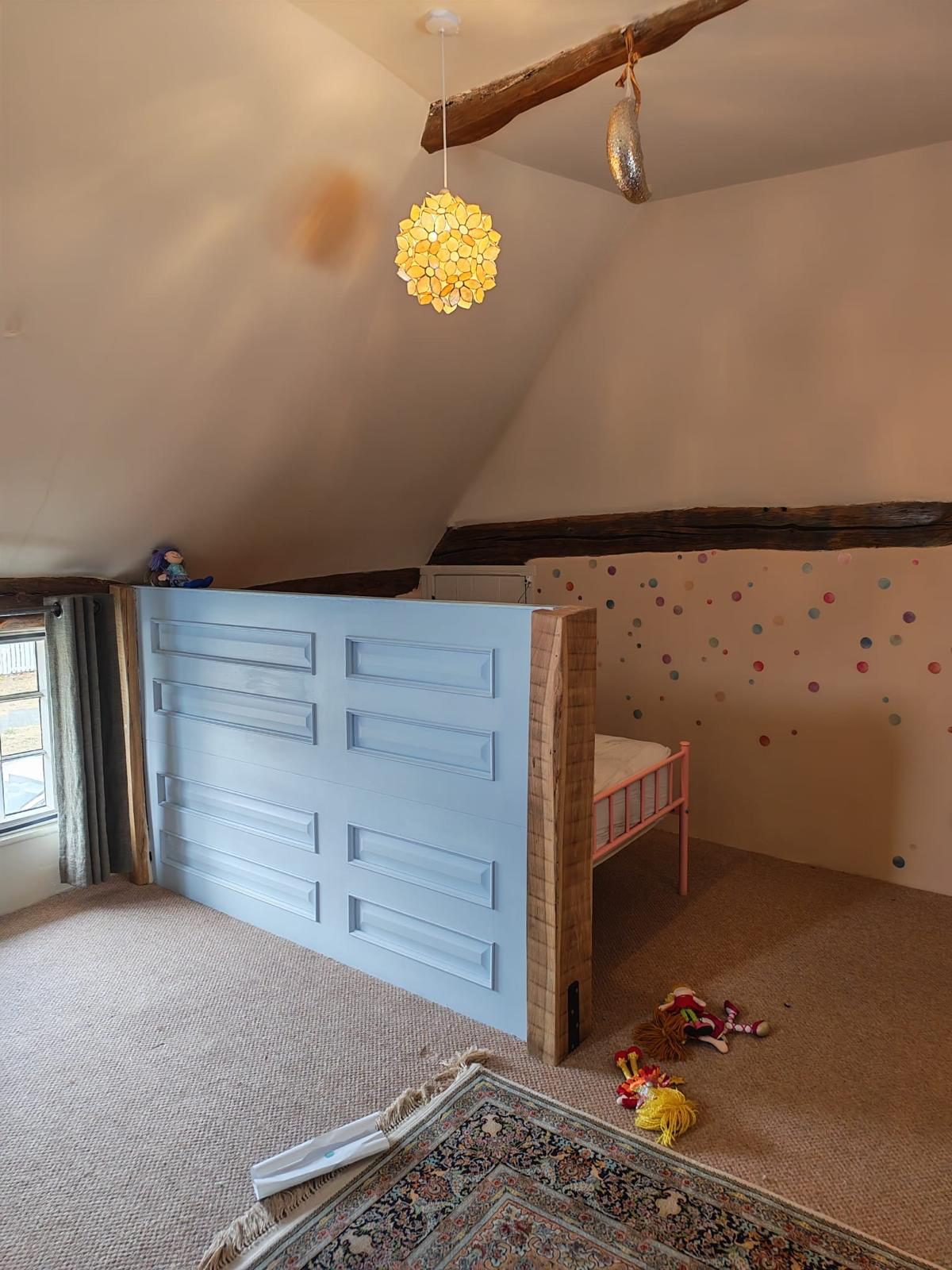 Bedroom timber divider after work